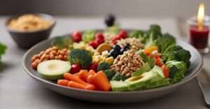 diabetes and skin conditions: a plate of healthy food